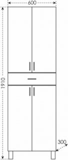 Пенал СанТа Дублин 523002 60см белый